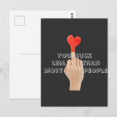 Valentijnsdag houdt van grappig sarcastisch cadeau briefkaart (Voorkant / Achterkant)