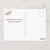 Valentijnsdag houdt van hart metallisch roos goudr briefkaart (Achterkant)