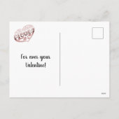 Valentijnsdag houdt van hart metallisch roos goudr feestdagenkaart (Achterkant)