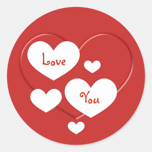 Valentijnsdag houdt van je klote hart rood ronde sticker (Voorkant)