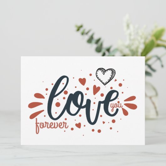 Valentijnsdag houdt van U voor altijd geschreven p Feestdagenkaart (Staand voorkant)