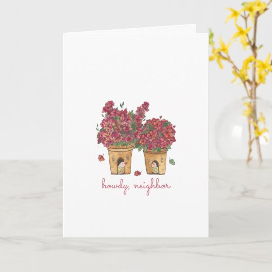 Valentijnsdag Howdy Buurgroep Kaart (Gele Bloem)