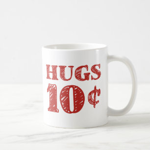 Valentijnsdag Hugs 10 cent Koffiemok