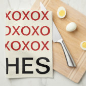 VALENTIJNSDAG HUGS EN KISSES KITCHEN DISH TOWEL THEEDOEK (Quarter Fold)