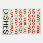 VALENTIJNSDAG HUGS EN KISSES KITCHEN DISH TOWEL THEEDOEK (Horizontaal)