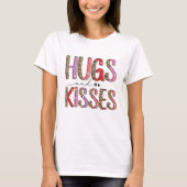 Valentijnsdag Hugs en Kisses T-shirt (Voorkant)
