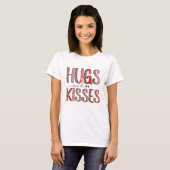 Valentijnsdag Hugs en Kisses T-shirt (Voorkant volledig)
