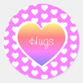 Valentijnsdag Hugs LGBTQ Ronde Sticker (Voorkant)