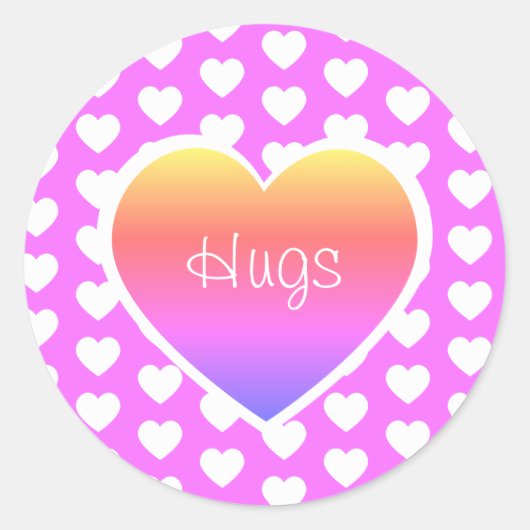 Valentijnsdag Hugs LGBTQ Ronde Sticker (Voorkant)