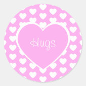 Valentijnsdag Hugs Pink Ronde Sticker (Voorkant)