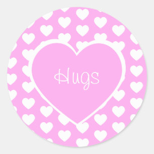 Valentijnsdag Hugs Pink Ronde Sticker
