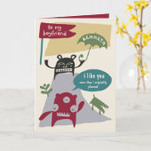 Valentijnsdag Humor, ik vind je leuker dan mijn ka Kaart (Gele Bloem)