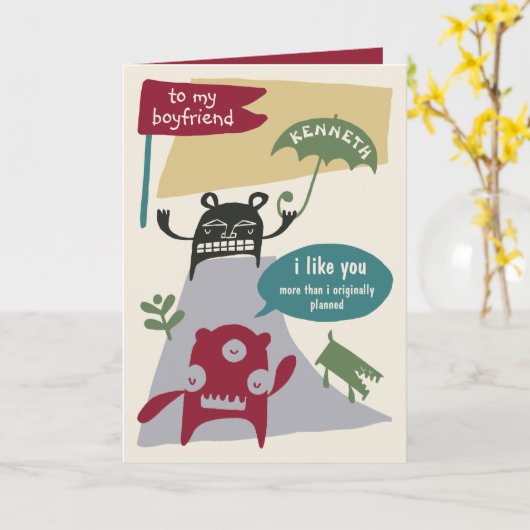 Valentijnsdag Humor, ik vind je leuker dan mijn ka Kaart (Gele Bloem)