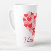 Valentijnsdag I Love You harten en roos Latte Mok (Linkerhoek)