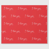 Valentijnsdag I Love You Script Cadeaupapier (Vlak)