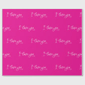 Valentijnsdag I Love You Script Cadeaupapier (Vlak)