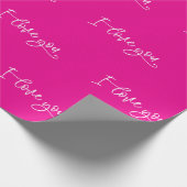 Valentijnsdag I Love You Script Cadeaupapier (Hoek)