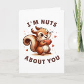 Valentijnsdag 'Ik ben gek op jou' Eekhoorn Kaart (Voorkant)