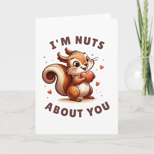 Valentijnsdag 'Ik ben gek op jou' Eekhoorn Kaart (Voorkant)