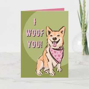 Valentijnsdag Ik blaf naar jou corgi liefde Feestdagen Kaart