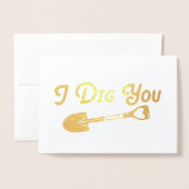 Valentijnsdag, ik graaf voor jou folie kaarten (Voorkant met envelop)