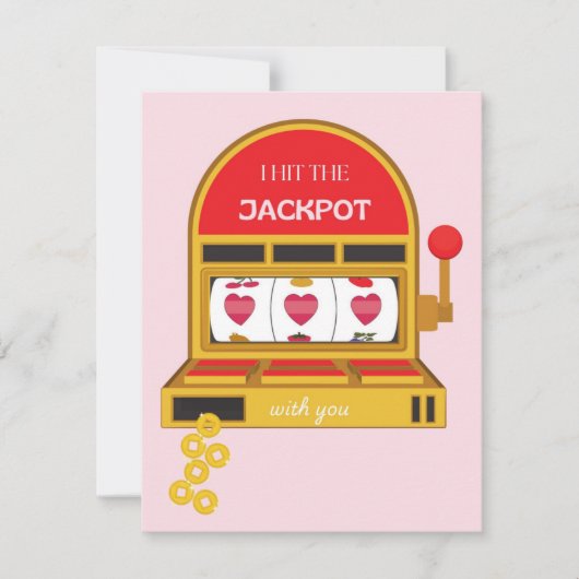 Valentijnsdag Ik Heb de Jackpot Kaart Gewonnen (Voorkant)