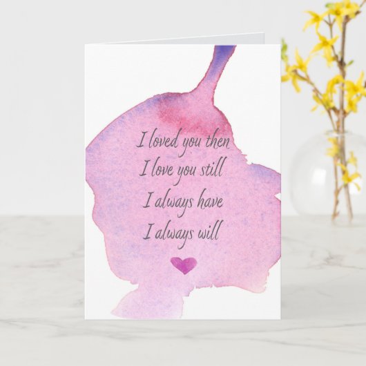 Valentijnsdag Ik Hield van je toen en houd nog ste Kaart (Gele Bloem)