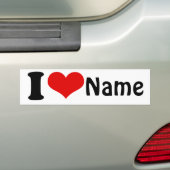  Valentijnsdag Ik hou van Aangepast hart Bumpersticker (Op auto)