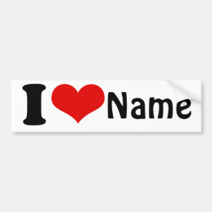 Valentijnsdag Ik hou van Aangepast hart Bumpersticker