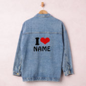 Valentijnsdag Ik hou van Aangepast hart Denim Jacket (Hangar)