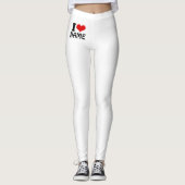  Valentijnsdag Ik hou van Aangepast hart Leggings (Voorkant)
