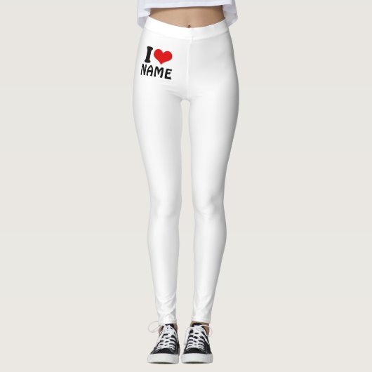 Valentijnsdag Ik hou van Aangepast hart Leggings (Voorkant)