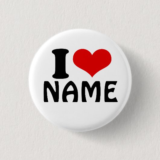 Valentijnsdag Ik hou van Aangepast hart Ronde Button 3,2 Cm (Voorkant)