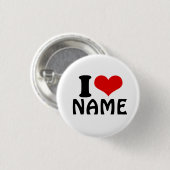 Valentijnsdag Ik hou van Aangepast hart Ronde Button 3,2 Cm (Voorkant /achterkant)
