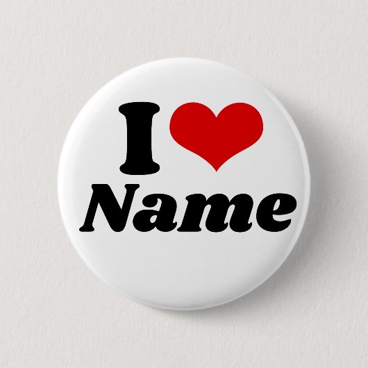 Valentijnsdag Ik hou van Aangepast hart Ronde Button 5,7 Cm (Voorkant)