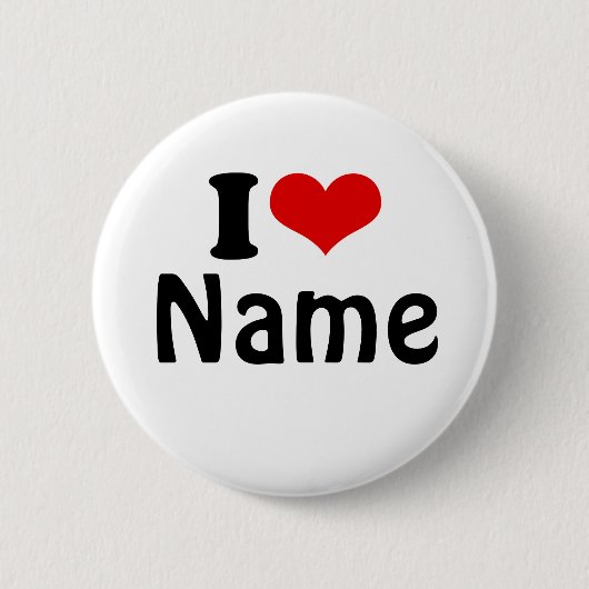 Valentijnsdag Ik hou van Aangepast hart Ronde Button 5,7 Cm (Voorkant)