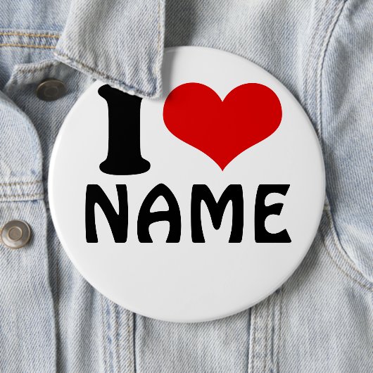  Valentijnsdag Ik hou van Aangepast hart Ronde Button 6,0 Cm (In situ)