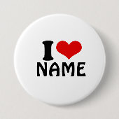  Valentijnsdag Ik hou van Aangepast hart Ronde Button 7,6 Cm (Voorkant)