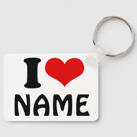 Valentijnsdag Ik hou van Aangepast hart Sleutelhanger (Voorkant)