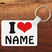 Valentijnsdag Ik hou van Aangepast hart Sleutelhanger (Voorkant)