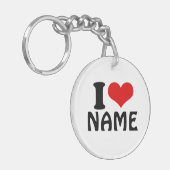 Valentijnsdag Ik hou van Aangepast hart Sleutelhanger (Voorkant Links)