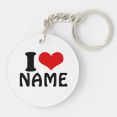Valentijnsdag Ik hou van Aangepast hart Sleutelhanger (Achterkant)
