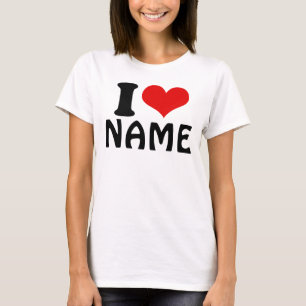 Valentijnsdag Ik hou van Aangepast hart T-shirt