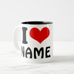 Valentijnsdag Ik hou van Aangepast hart Tweekleurige Koffiemok