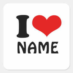 Valentijnsdag Ik hou van Aangepast hart Vierkante Sticker