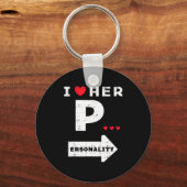 Valentijnsdag Ik Hou Van Haar Ity Matching Koppel Sleutelhanger (Voorkant)
