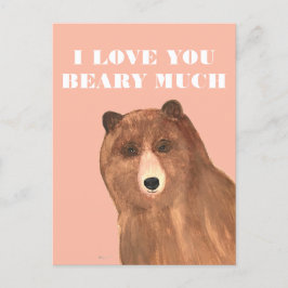 Valentijnsdag, ik hou van je Beary Much Feestdagenkaart