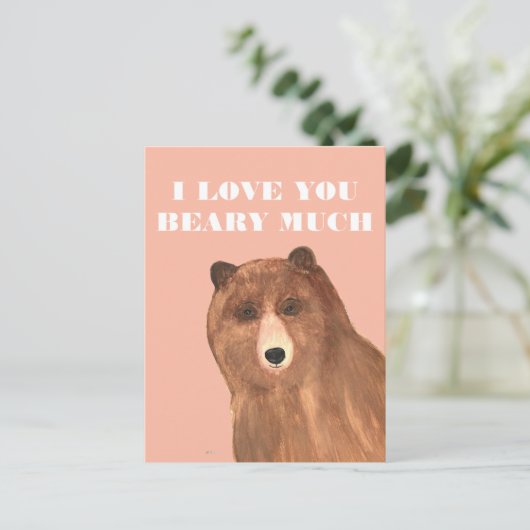 Valentijnsdag, ik hou van je Beary Much Feestdagenkaart (Staand voorkant)