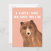 Valentijnsdag, ik hou van je Beary Much Feestdagenkaart (Voorkant / Achterkant)