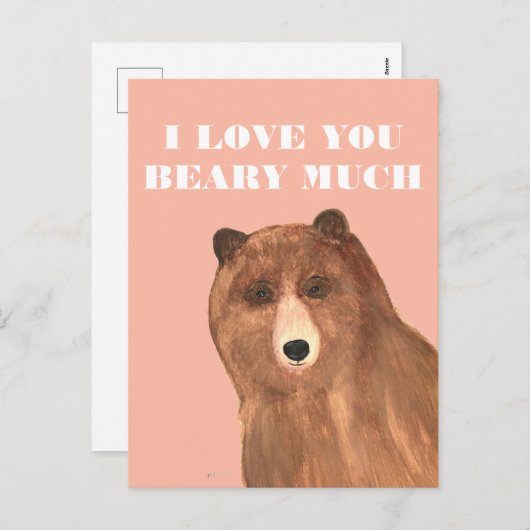 Valentijnsdag, ik hou van je Beary Much Feestdagenkaart (Voorkant / Achterkant)